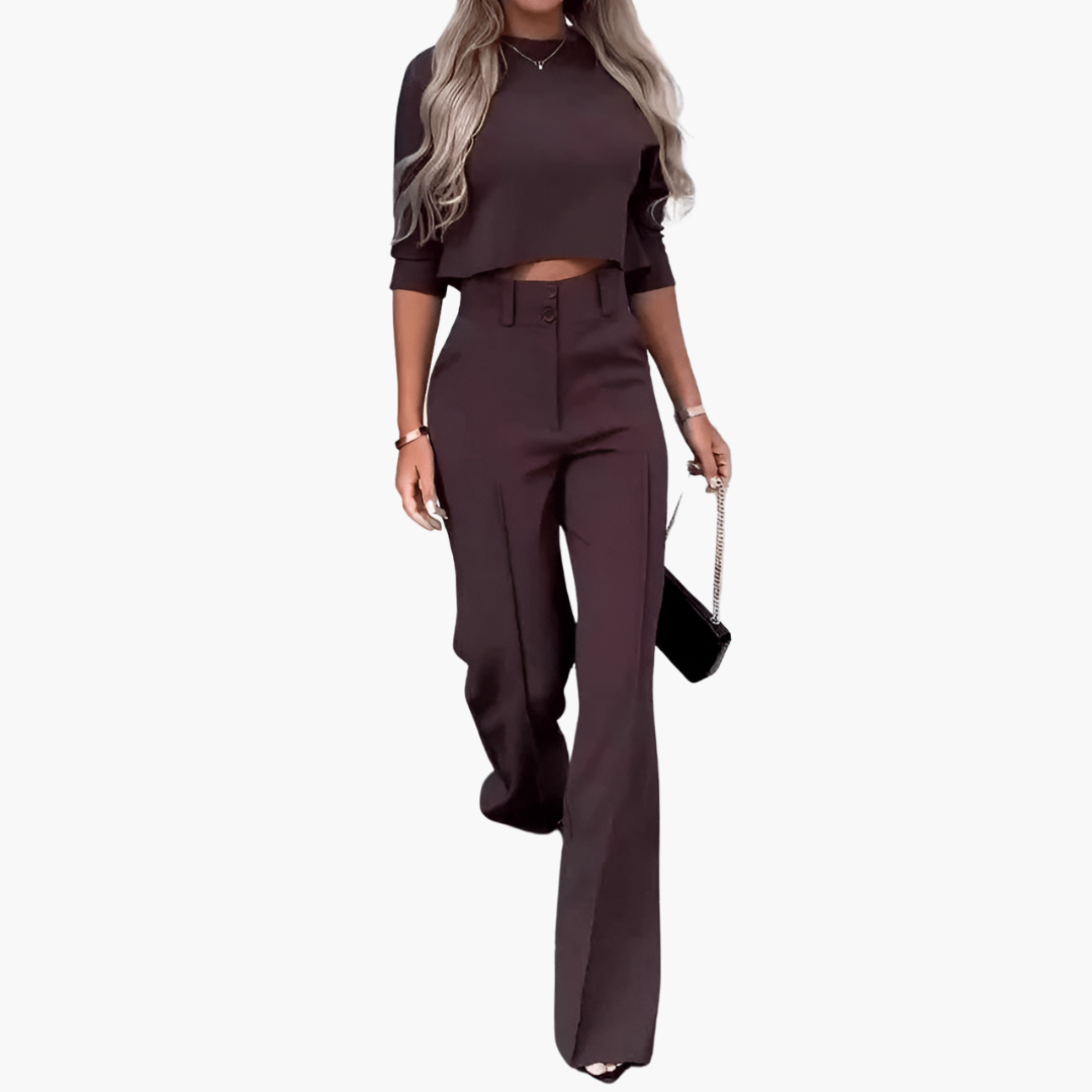 Rut | Elegant Crop Top-Set För Kvinnor
