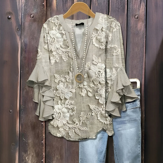 Alva | Vintageblus Med Blommönster