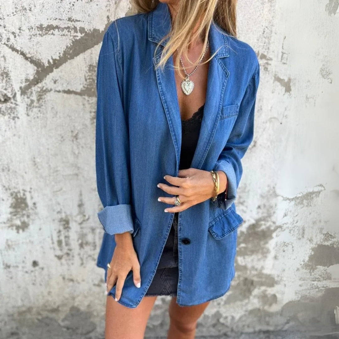 Elina | Denimjacka Med Stilren Blazerkänsla