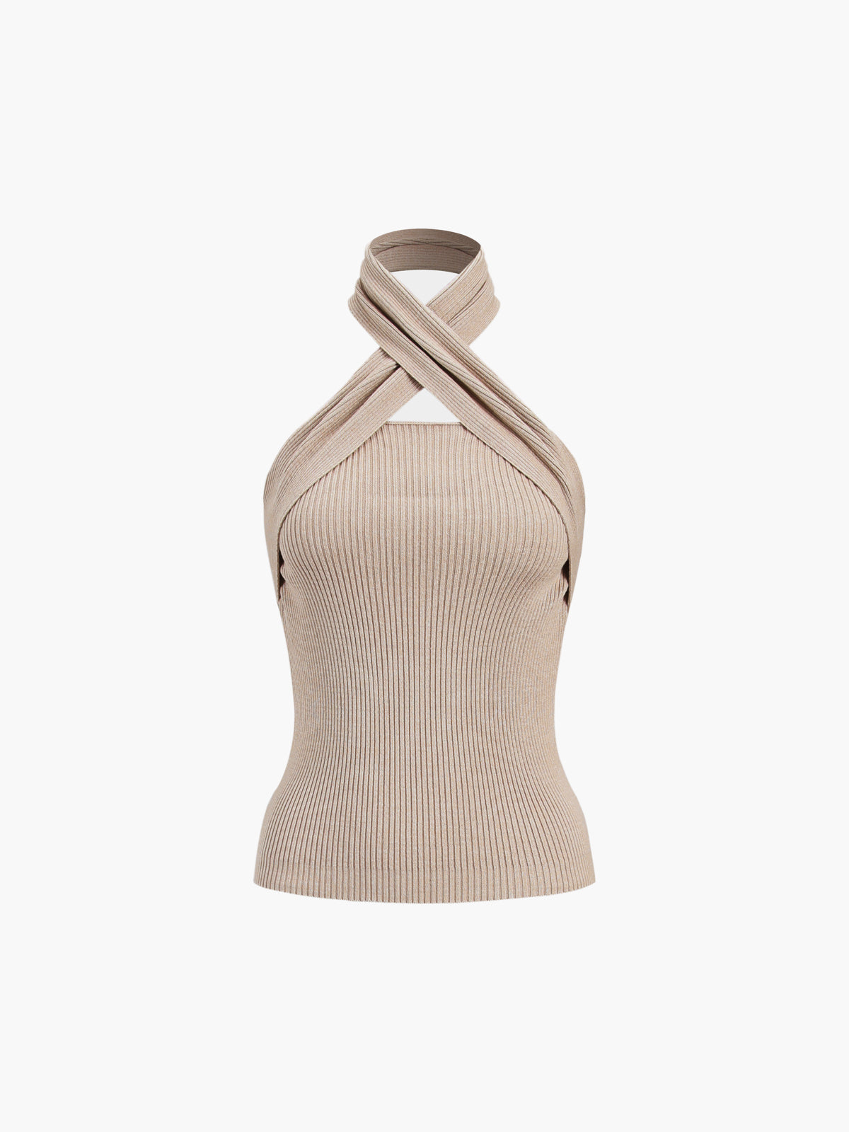 Vera | Halterneck Ribbstickad Topp