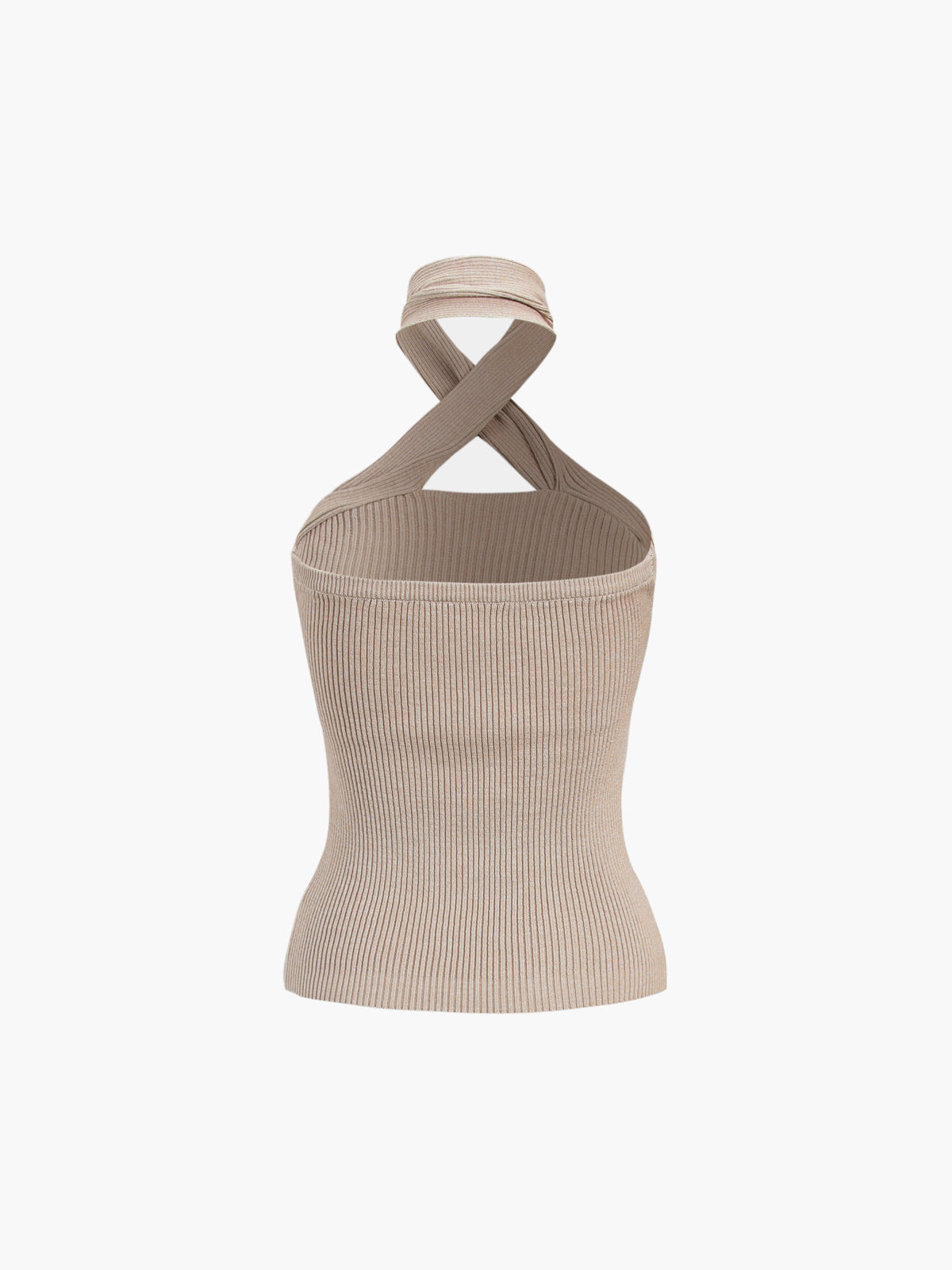 Vera | Halterneck Ribbstickad Topp