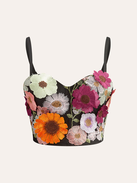 Isabella | Korsettopp med 3D-Blommor