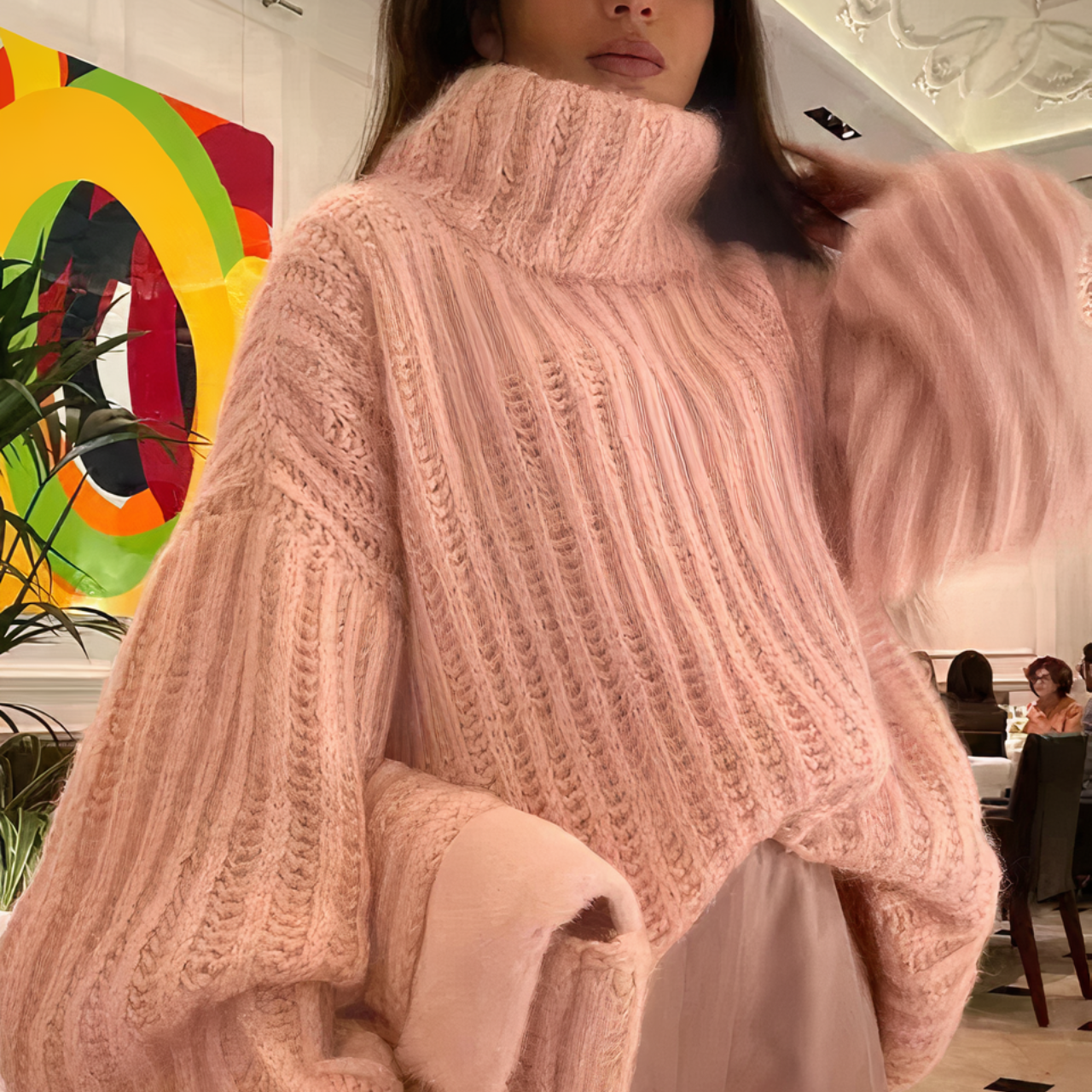 Brianna - Fluffig stickad tröja