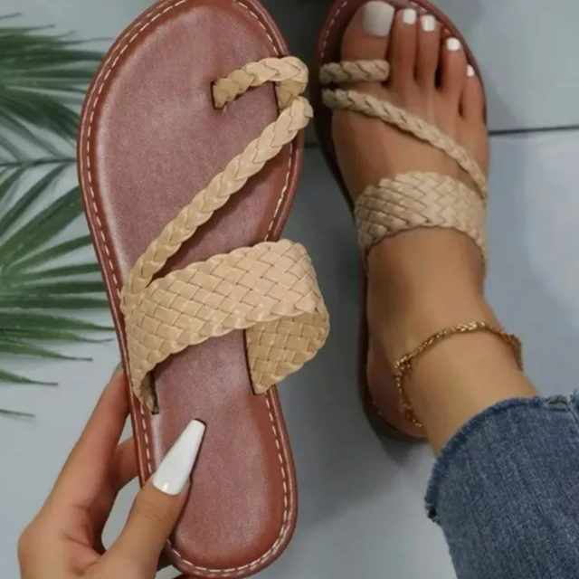 Mujer - Tunna smala remmar, platta slides