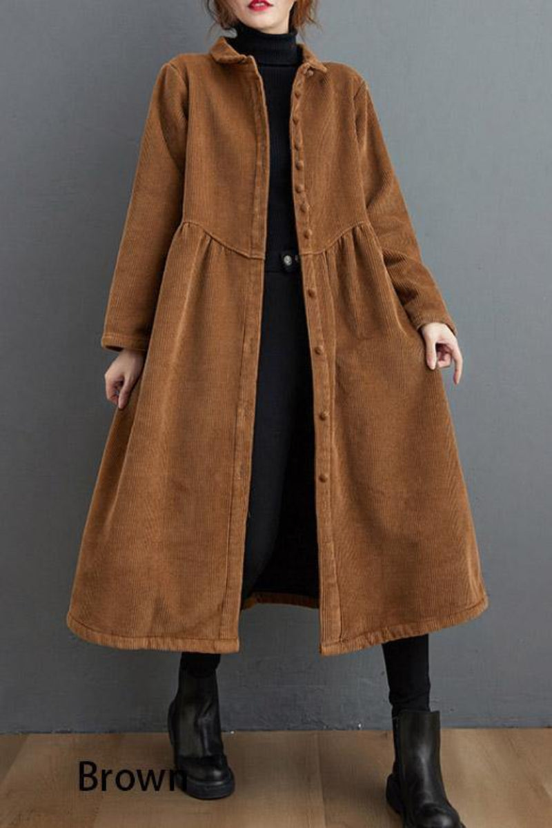 Elsa | Stilren Manchestertyg Trenchcoat För Dam