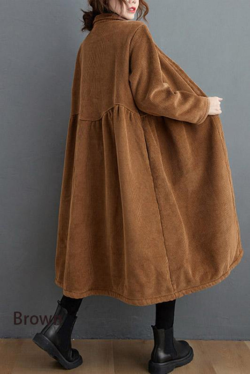 Elsa | Stilren Manchestertyg Trenchcoat För Dam