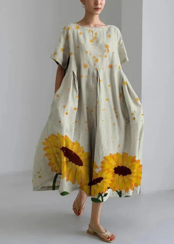Malia - Midiklänning med blommigt mönster