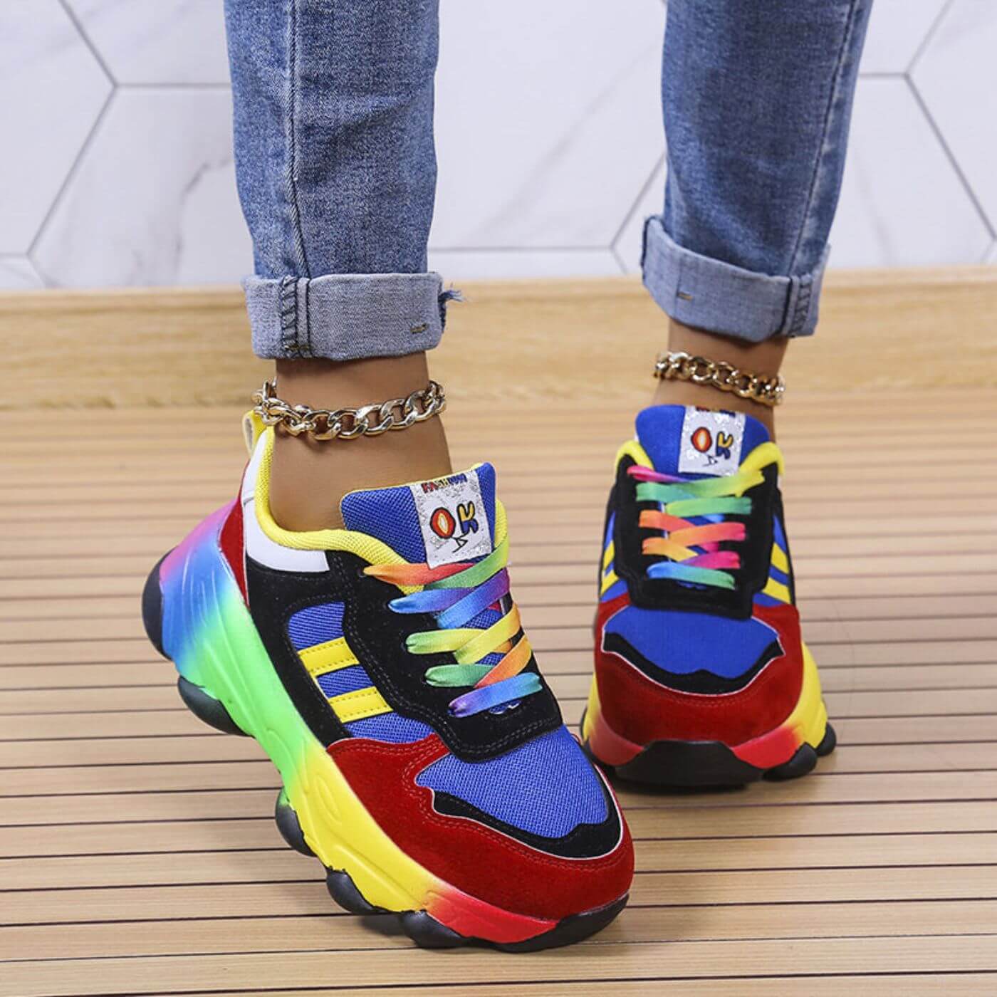 Cecilia | Trendiga Färgglada Ortopediska Sneakers för Ultimat Komfort