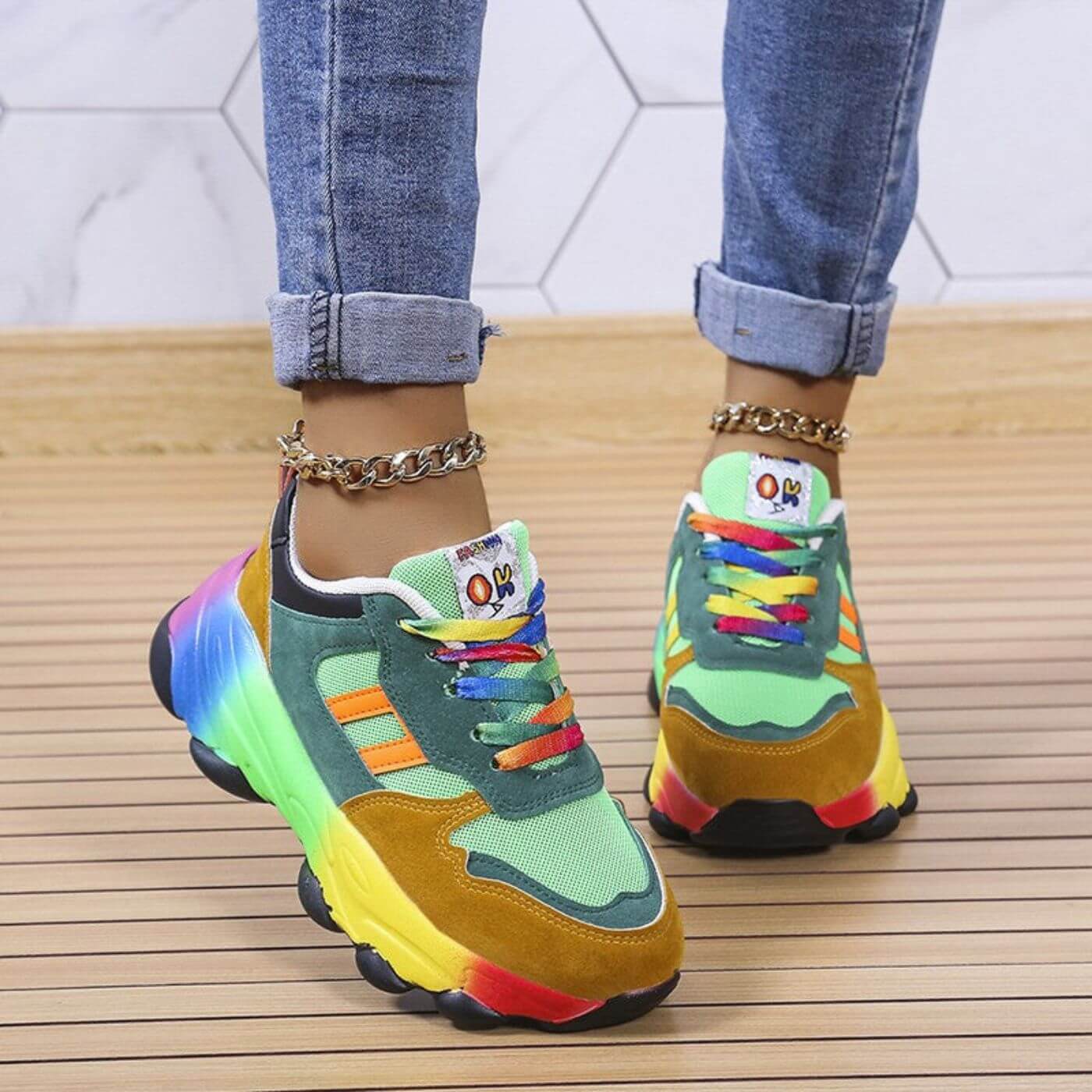 Cecilia | Trendiga Färgglada Ortopediska Sneakers för Ultimat Komfort