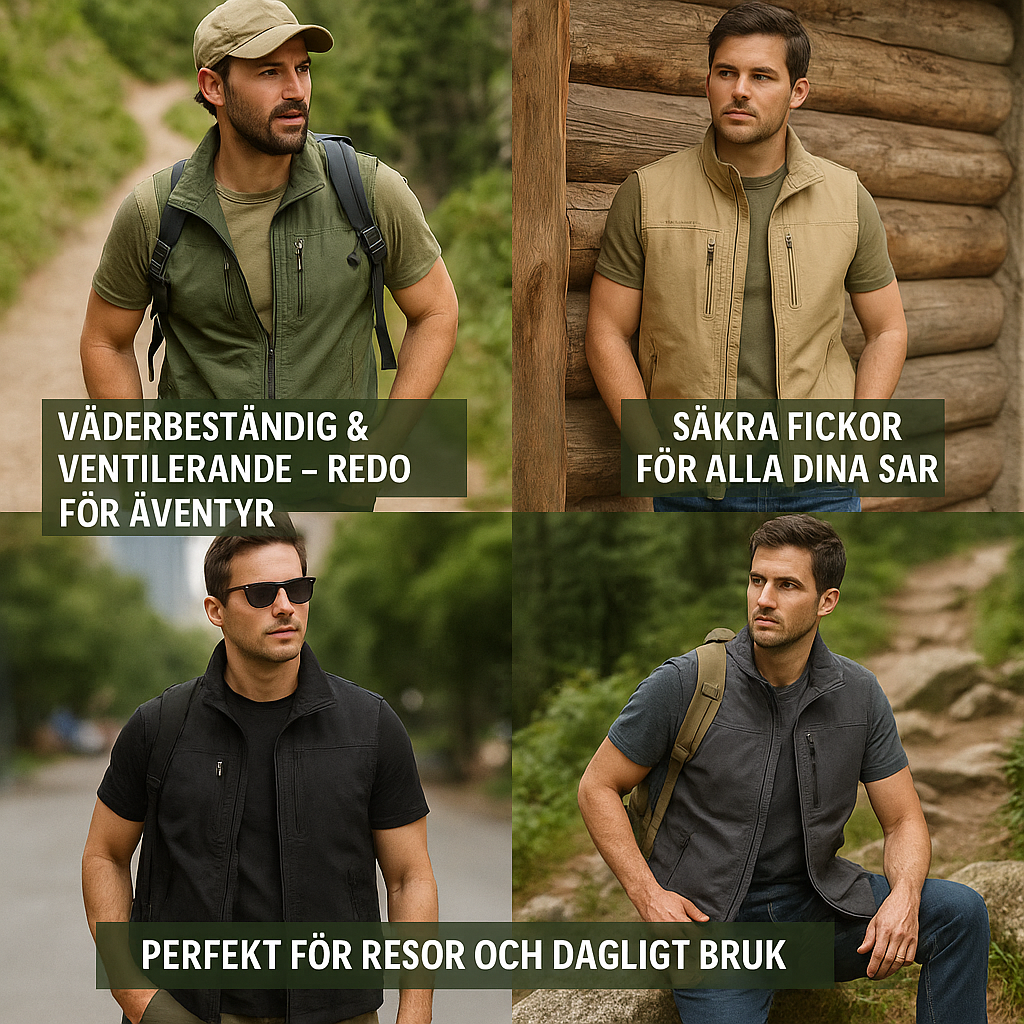 Henrik | Andningsbar Cargo Bodywarmer med Flera Fickor