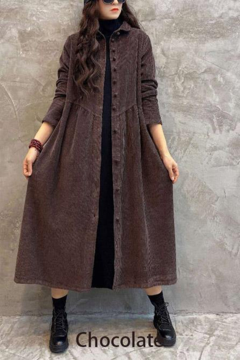 Elsa | Stilren Manchestertyg Trenchcoat För Dam