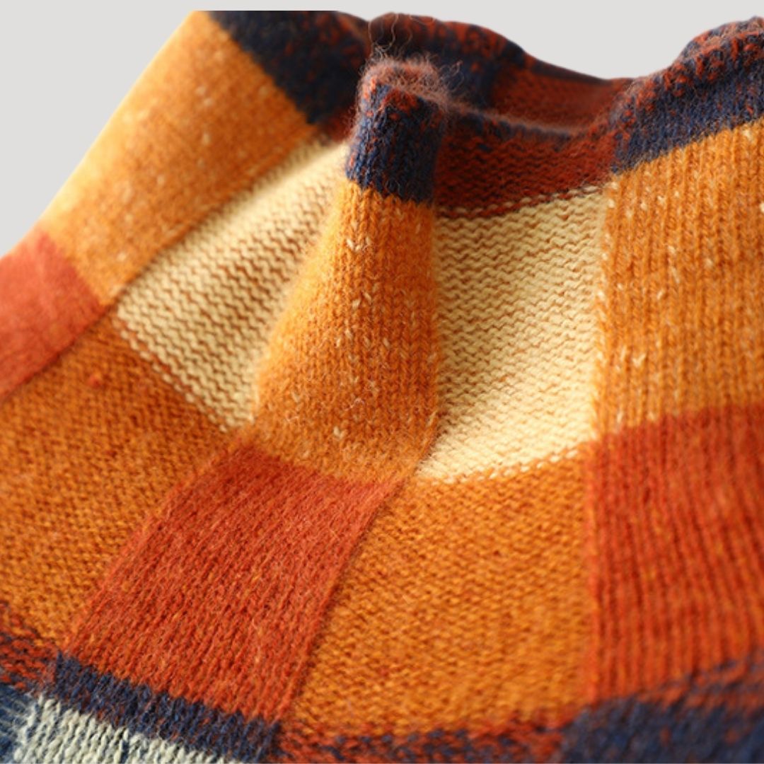 Ingrid | Mönstrad Överdimensionerad Rullhals Jumper
