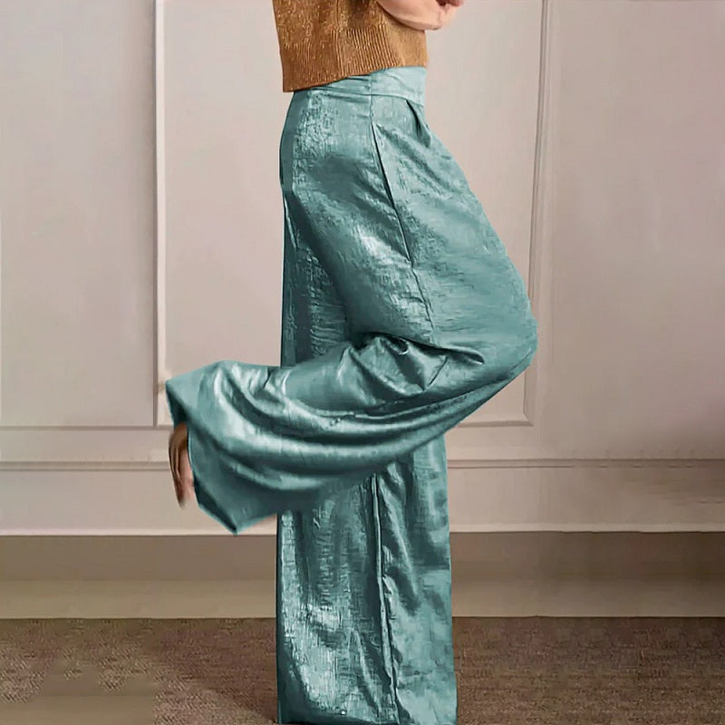 Daria |Vår vintage metallic färg casual byxor för kvinnor
