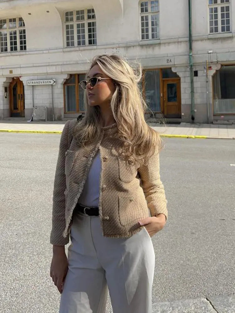 Luna | Elegant Tweedjacka För Klassisk Look