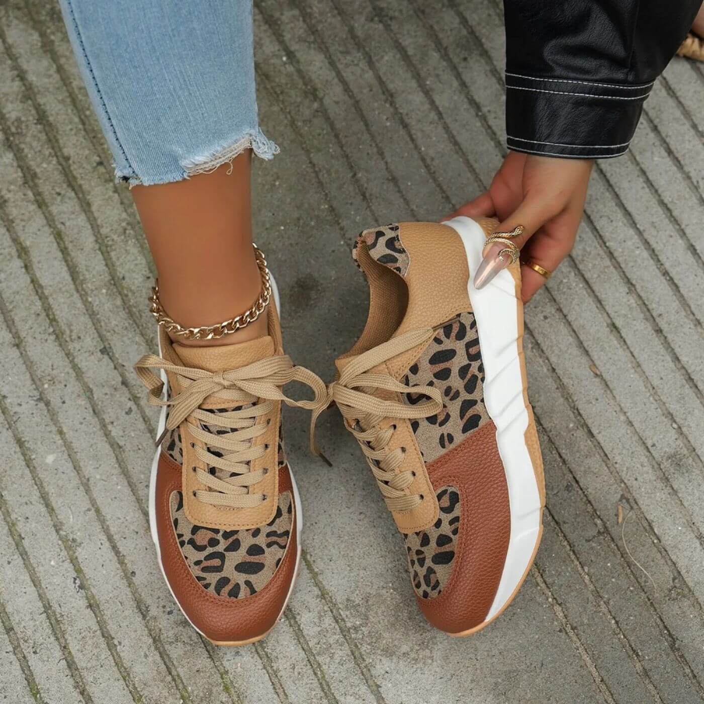 Elora | Ortopediska Leopard Sneakers