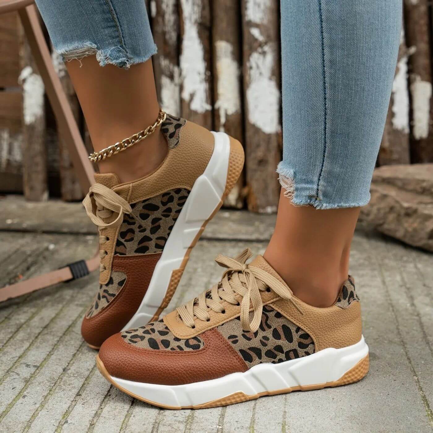 Elora | Ortopediska Leopard Sneakers