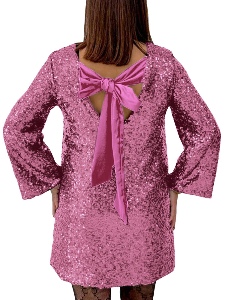 Nora | Elegant paljettklänning med rosett