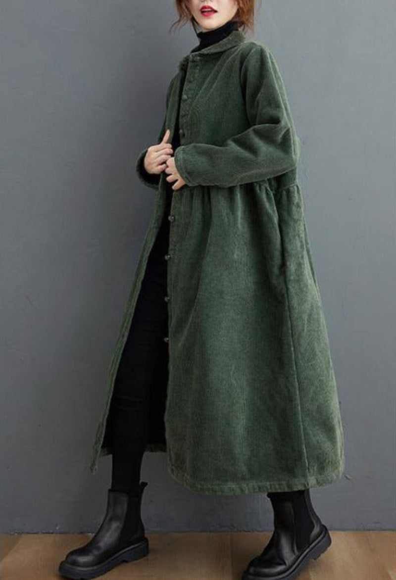 Elsa | Stilren Manchestertyg Trenchcoat För Dam
