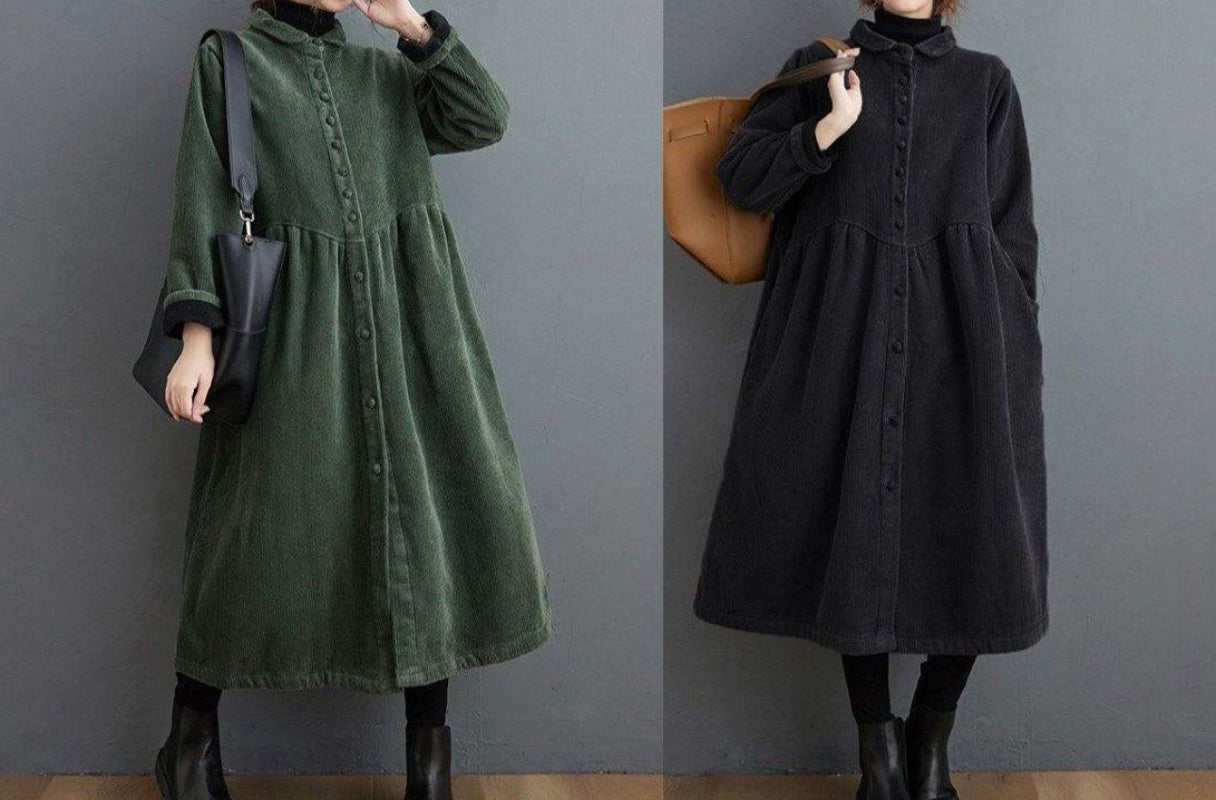 Elsa | Stilren Manchestertyg Trenchcoat För Dam