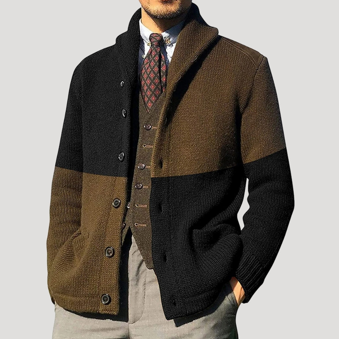 Noah | Stickad Cardigan Jacka för Vinter med Sjalkrage