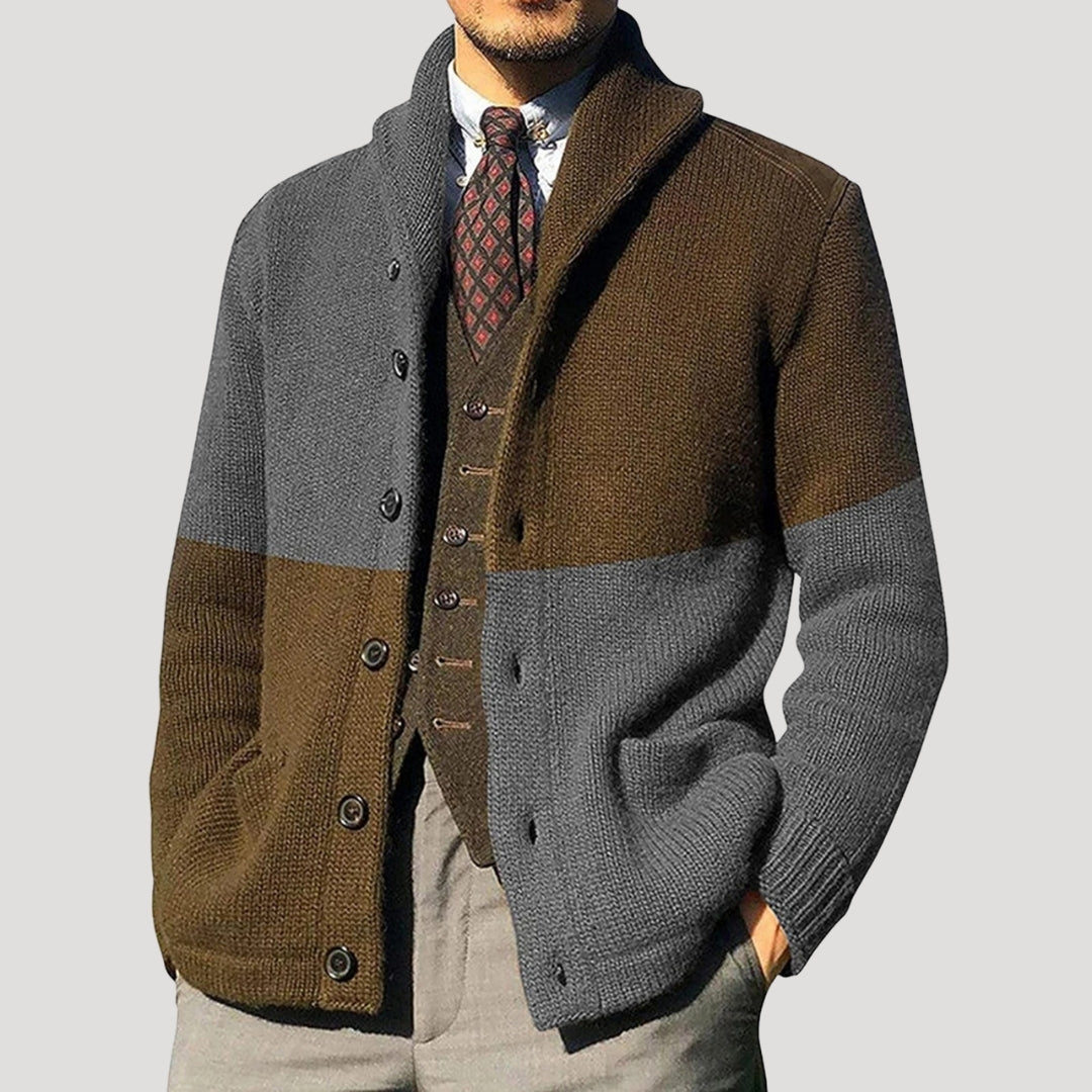 Noah | Stickad Cardigan Jacka för Vinter med Sjalkrage