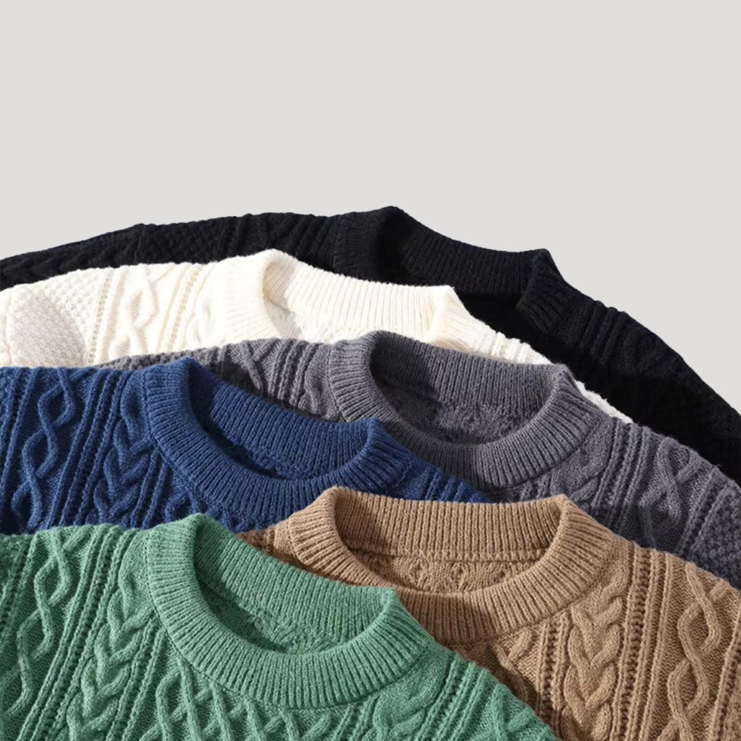 Elias | Klassisk Kabelstickad Vintertröja