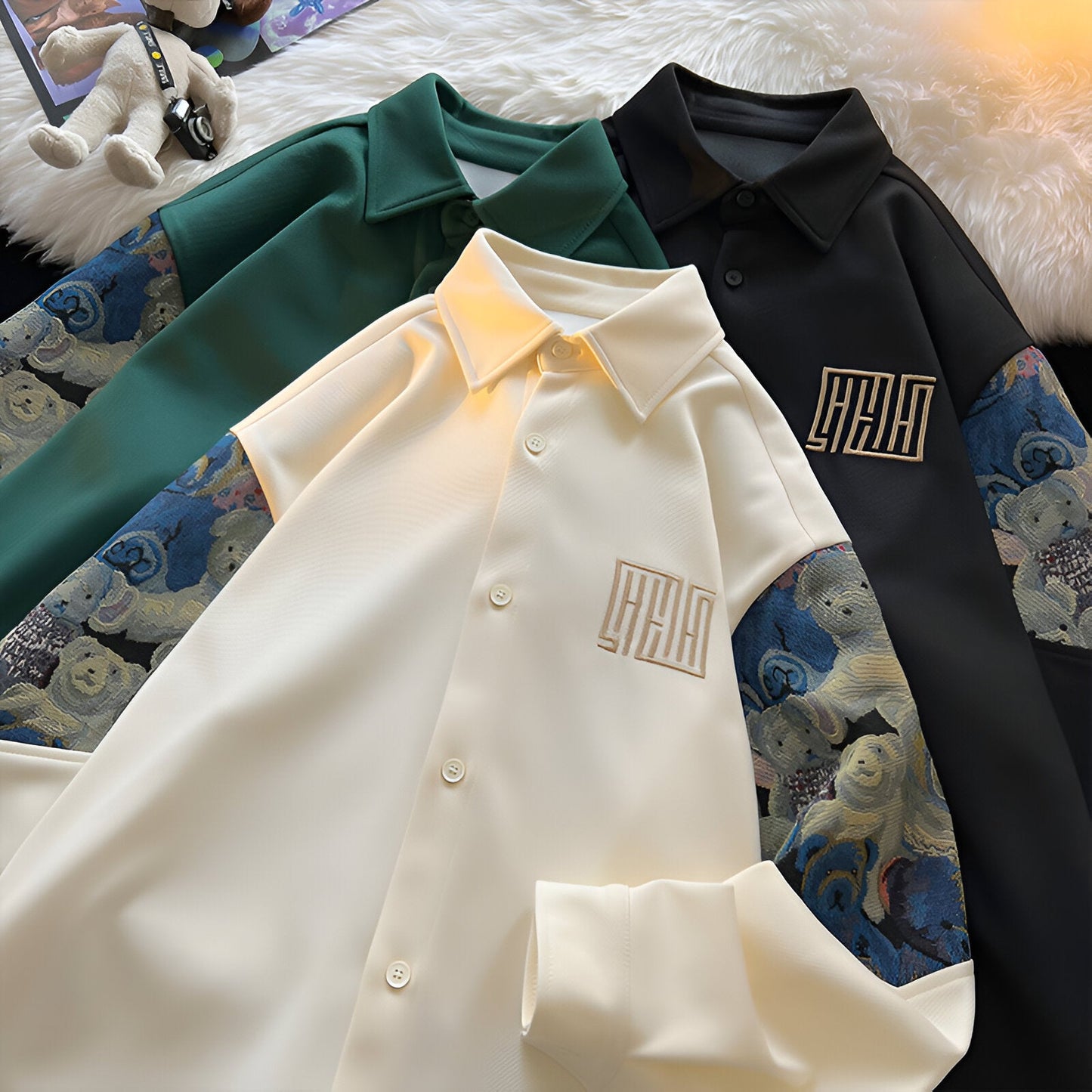 Max | Retroinspirerad skjorta med broderad björn