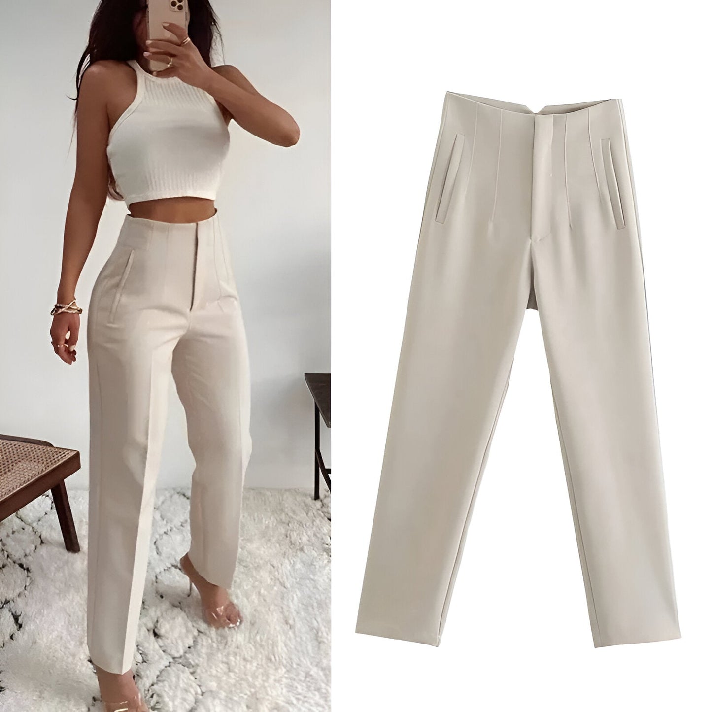 Carina |Chic kontorsbyxa med hög midja (säsong 2)