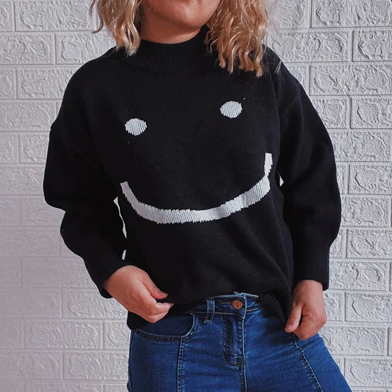 Finni |  Höst söt smiley mönster långärmad skjorta