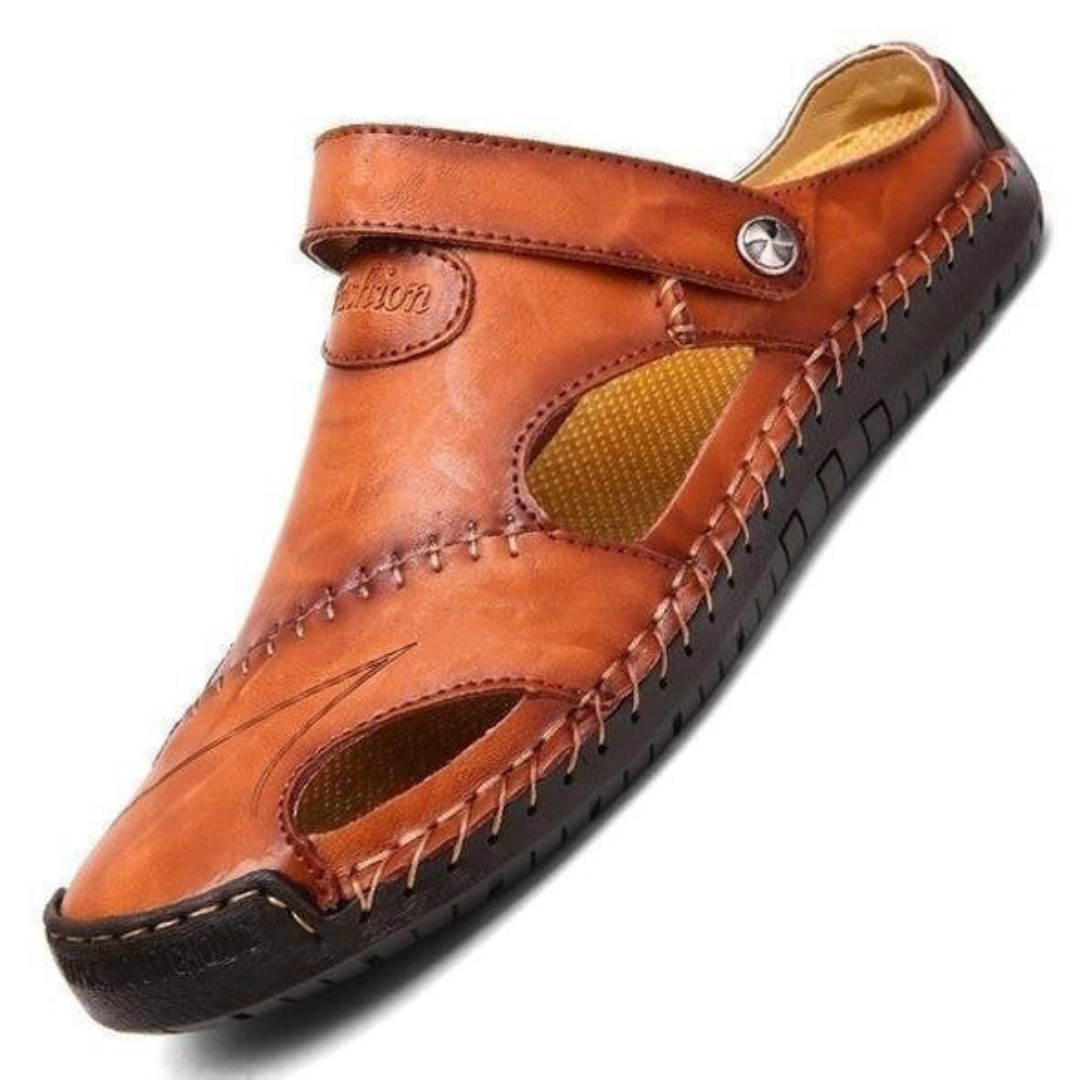 Barry | Ortopediska Läder Sandaler För Herr