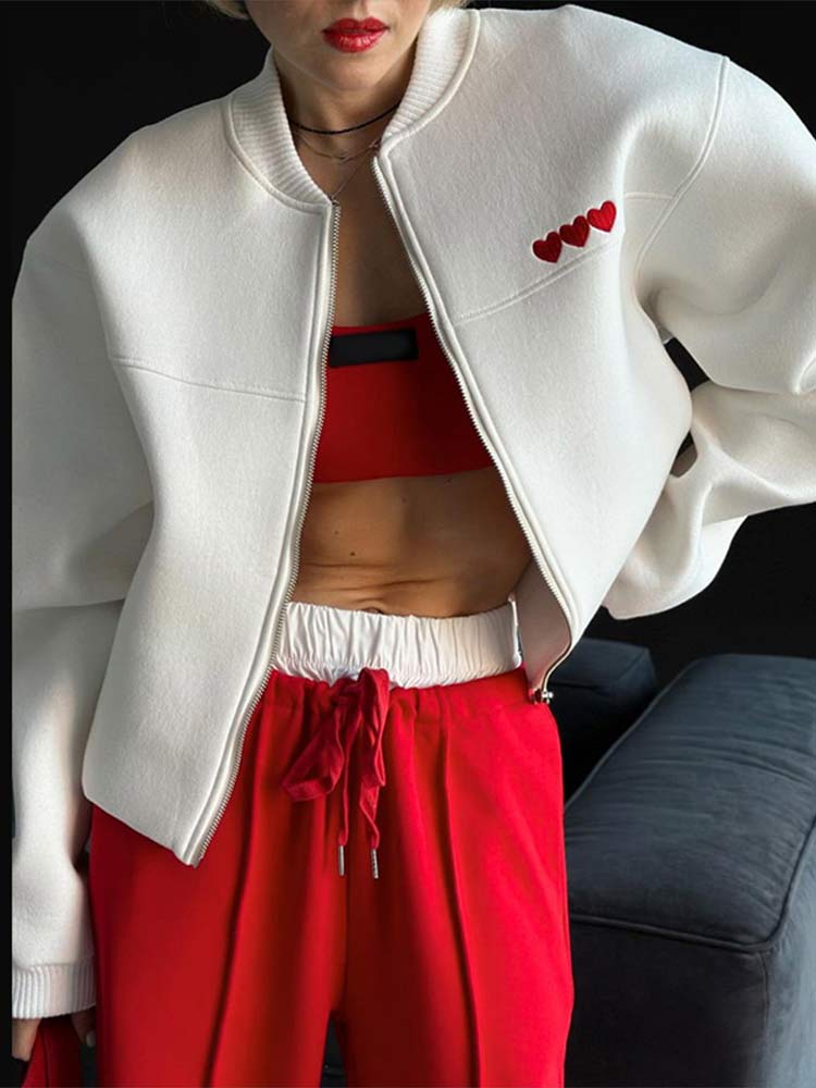 Drea | Mode kontrast enkelknäppt fodrad jacka kappa