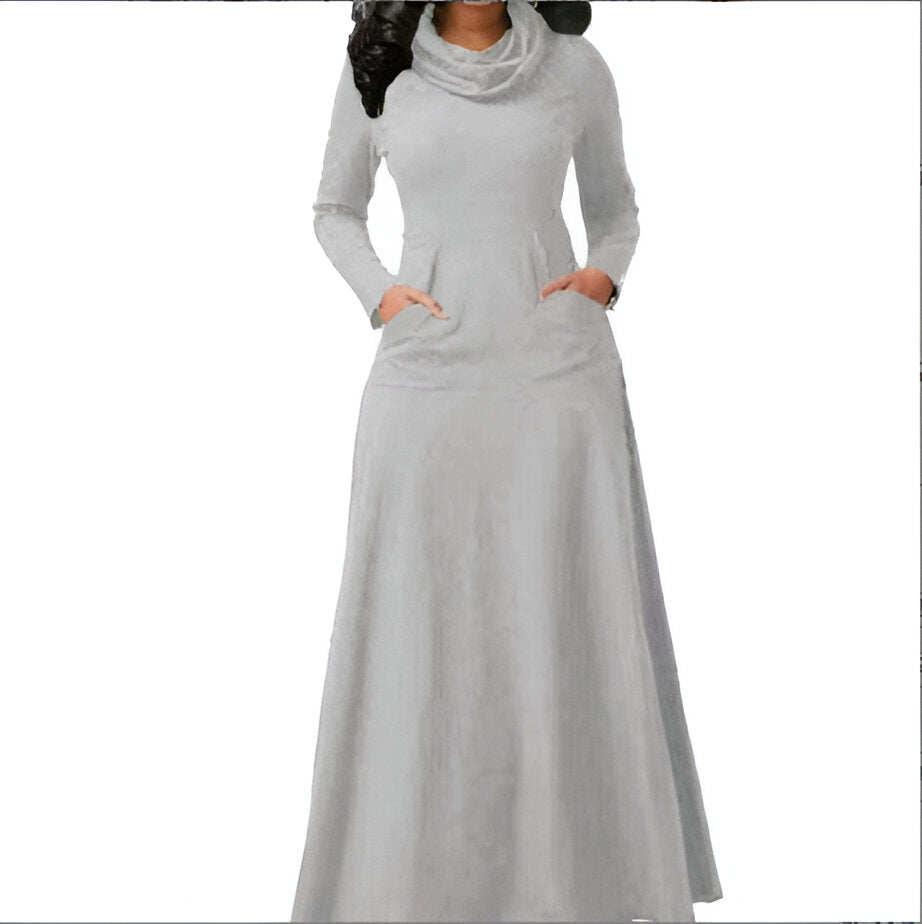 Stefanie | Chic maxiklänning med långa ärmar för höst och vinter