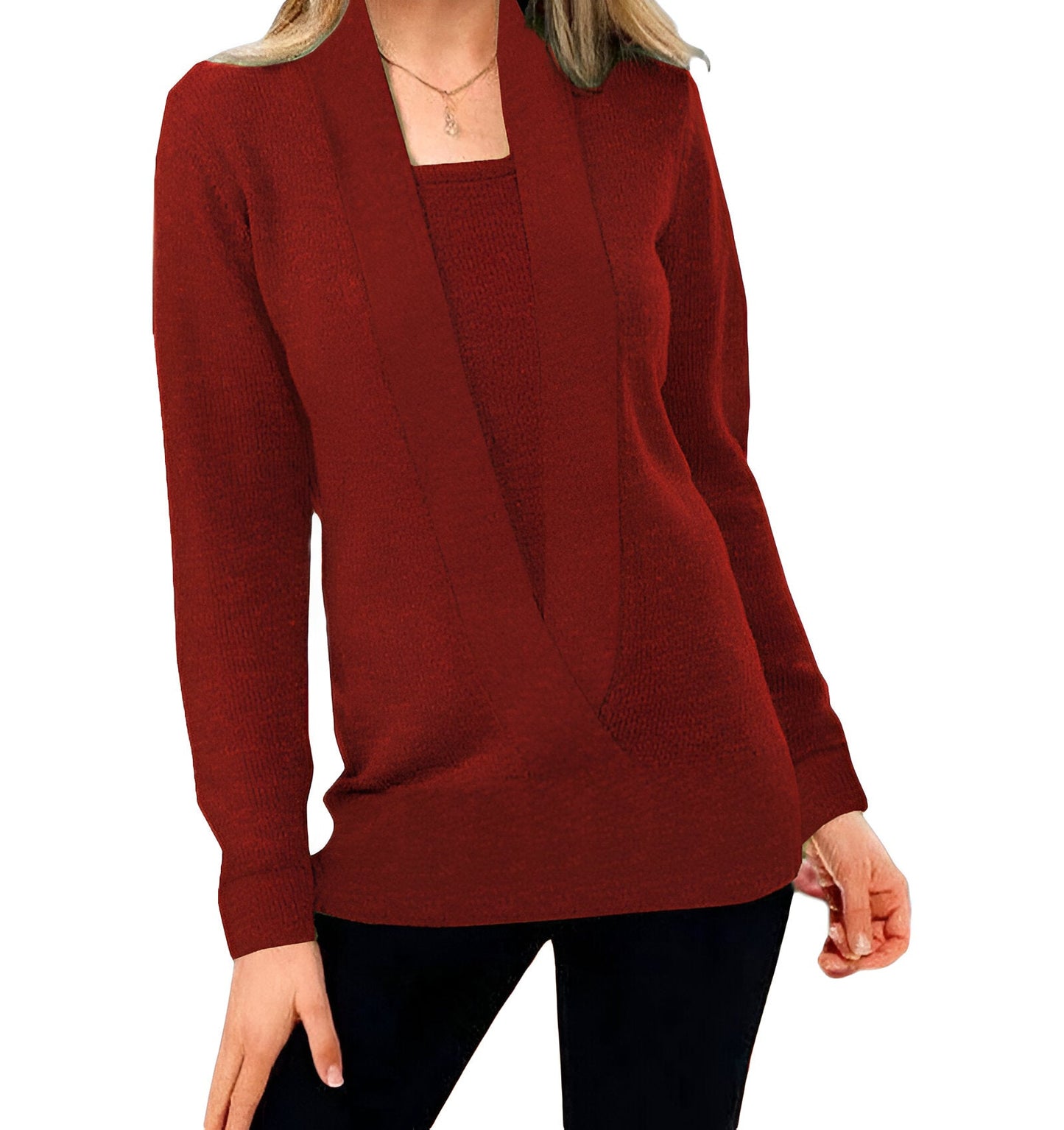 Nina | Elegant & bekväm stickad kappa med V-ringning