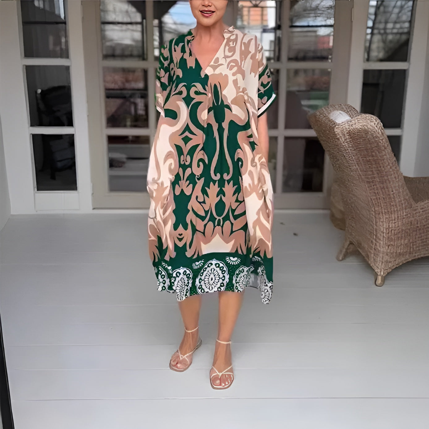 Yvonne | Elegant Avslappnad Midiklänning För Alla Tillfällen