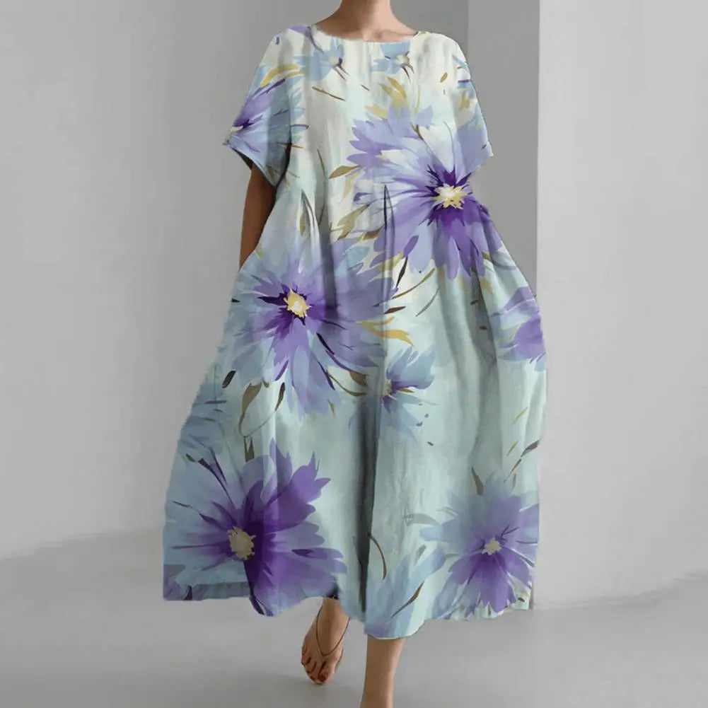 Malia - Midiklänning med blommigt mönster