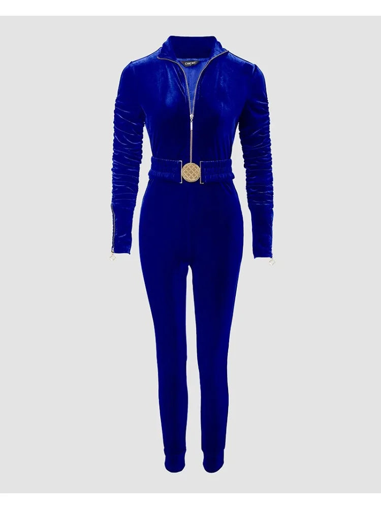 Elin | Elegant Sammetsbyxdress Med Smickrande Passform För Kvinnor