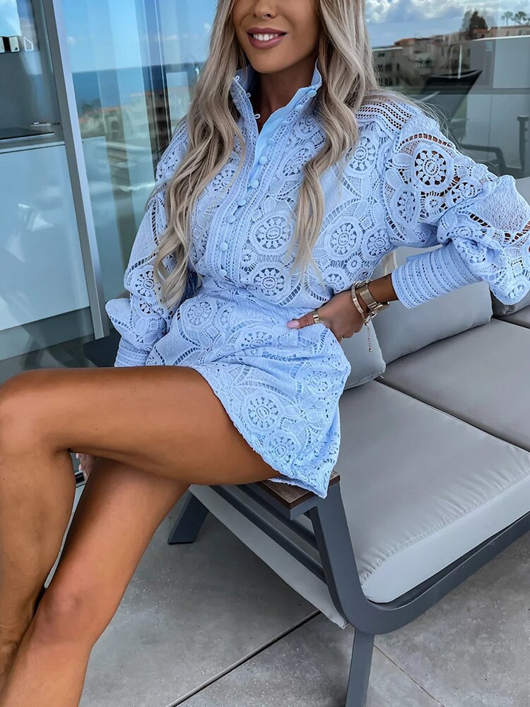 Devina - Långärmad jumpsuit med spets