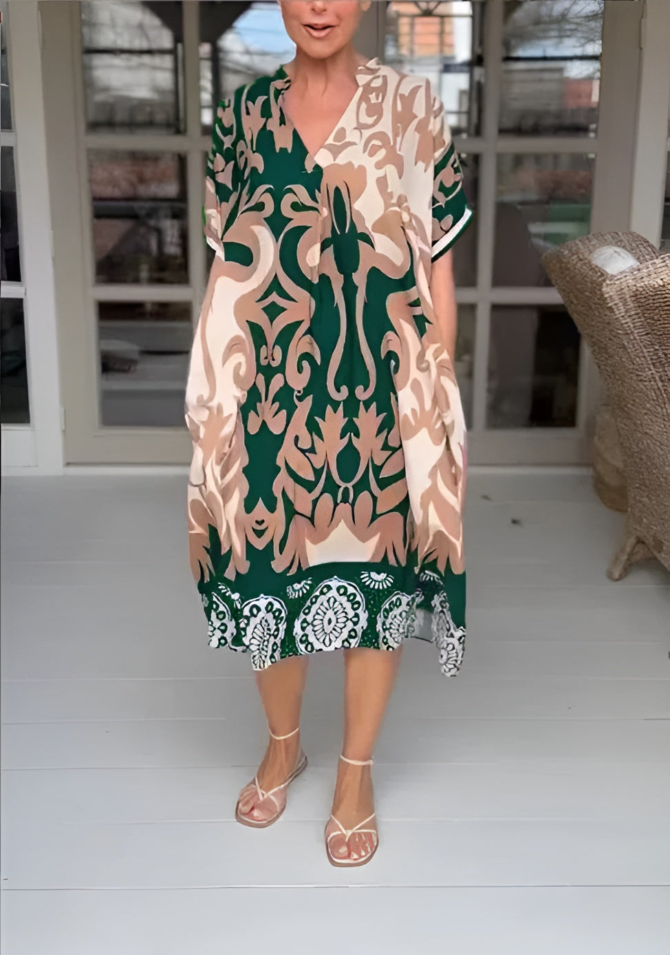 Yvonne | Elegant Avslappnad Midiklänning För Alla Tillfällen