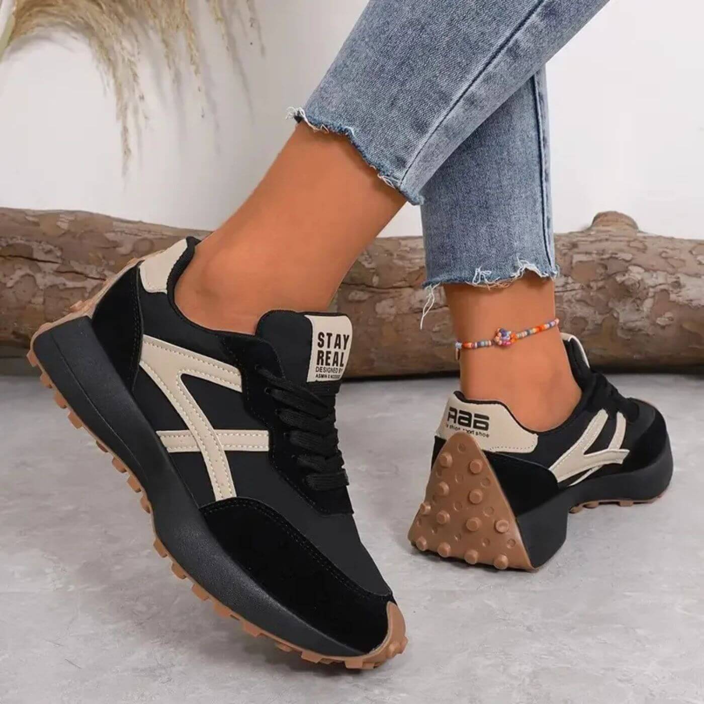 Selina | Ortopediska Komfortsneakers med Halkfri Sula