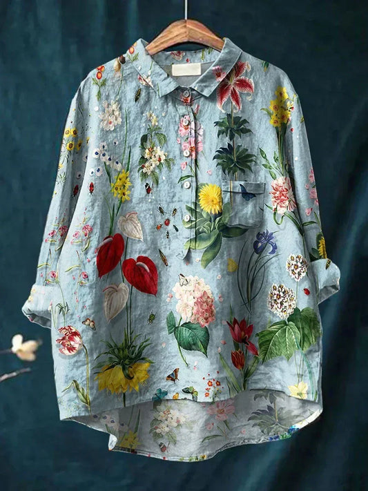 Elva | Elegant Skjorta Med Blommönster