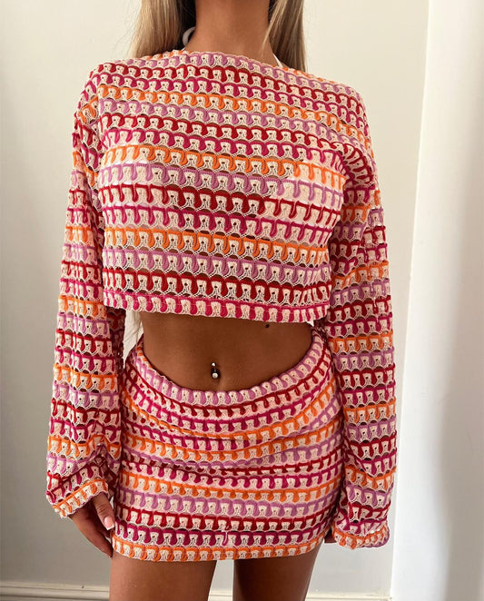 Milou | Stilfullt Cropped Print Damsset