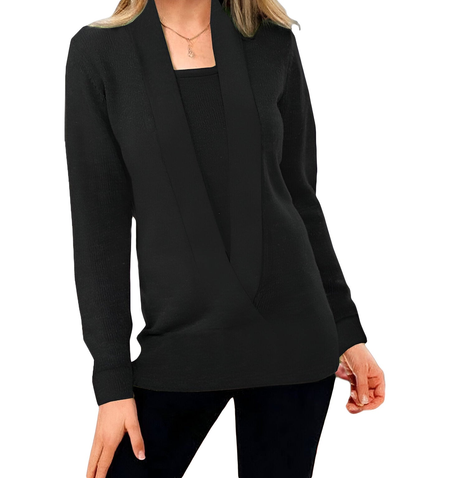 Nina | Elegant & bekväm stickad kappa med V-ringning