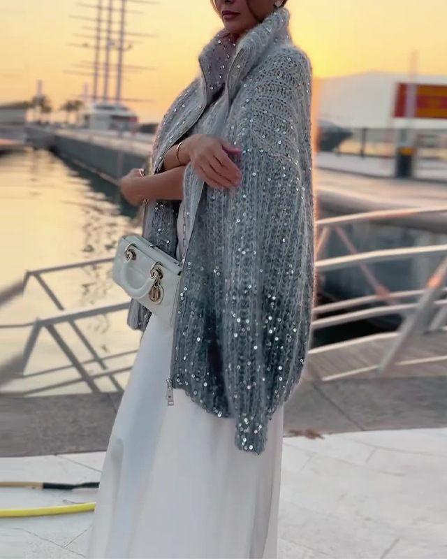 Angelina | Lyxig Stickad Tröja Med Glittrande Elegans