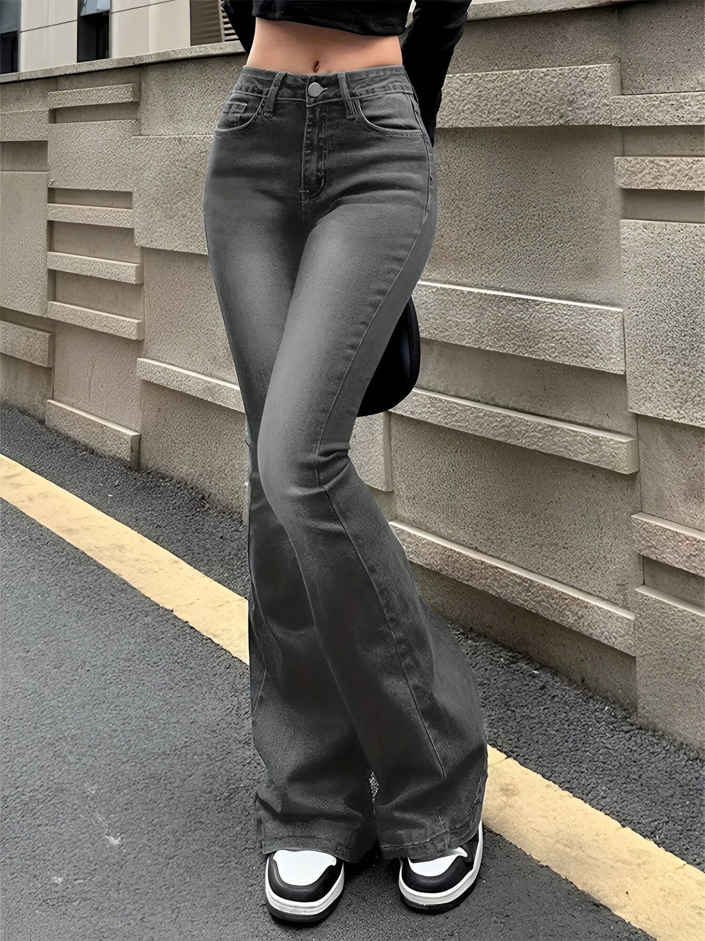 Camila |Flare Stretch Mustache Jeans med hög midja