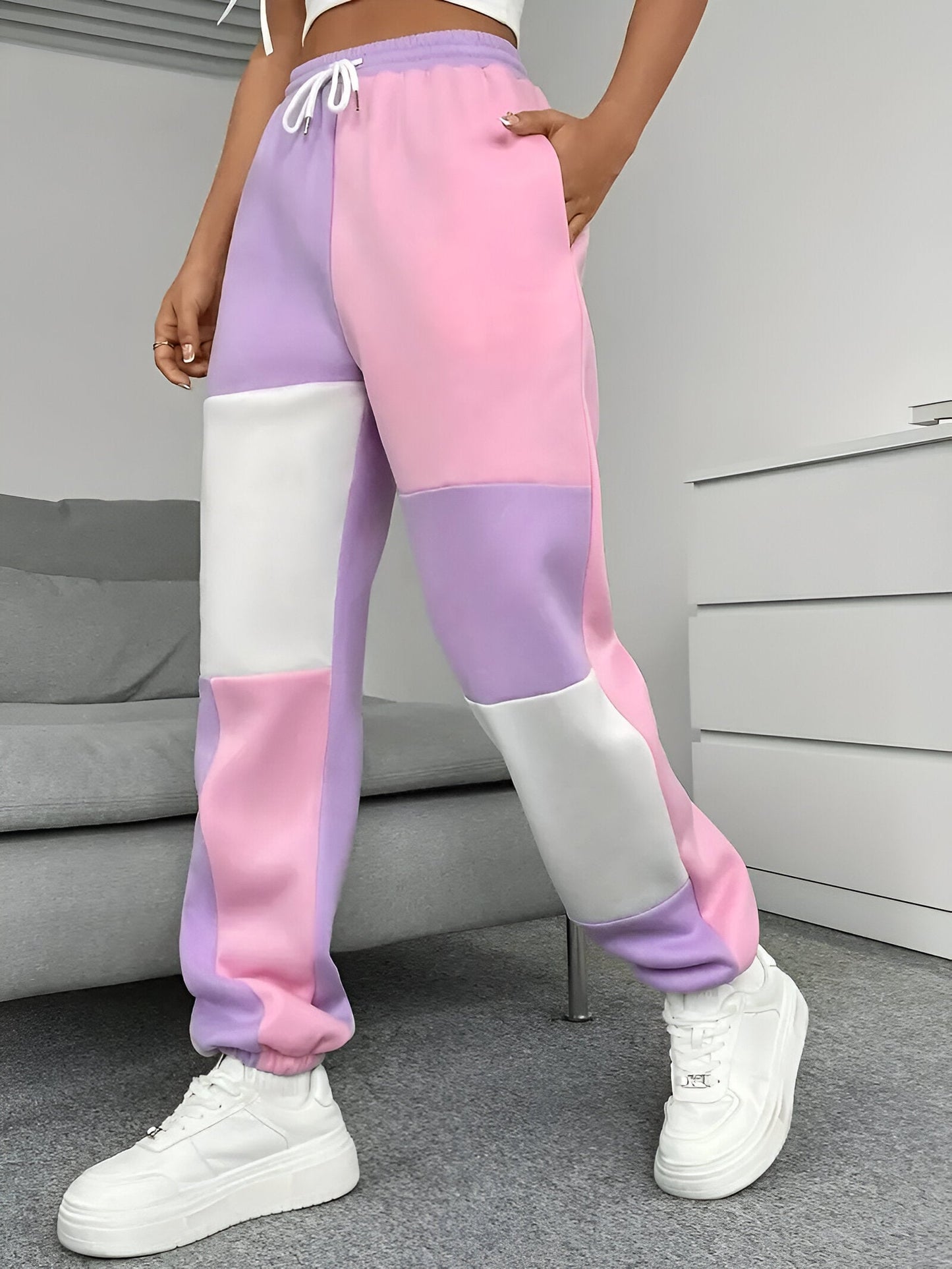 Nele | Colour-Block Loose joggingbyxor - komfort möter stil