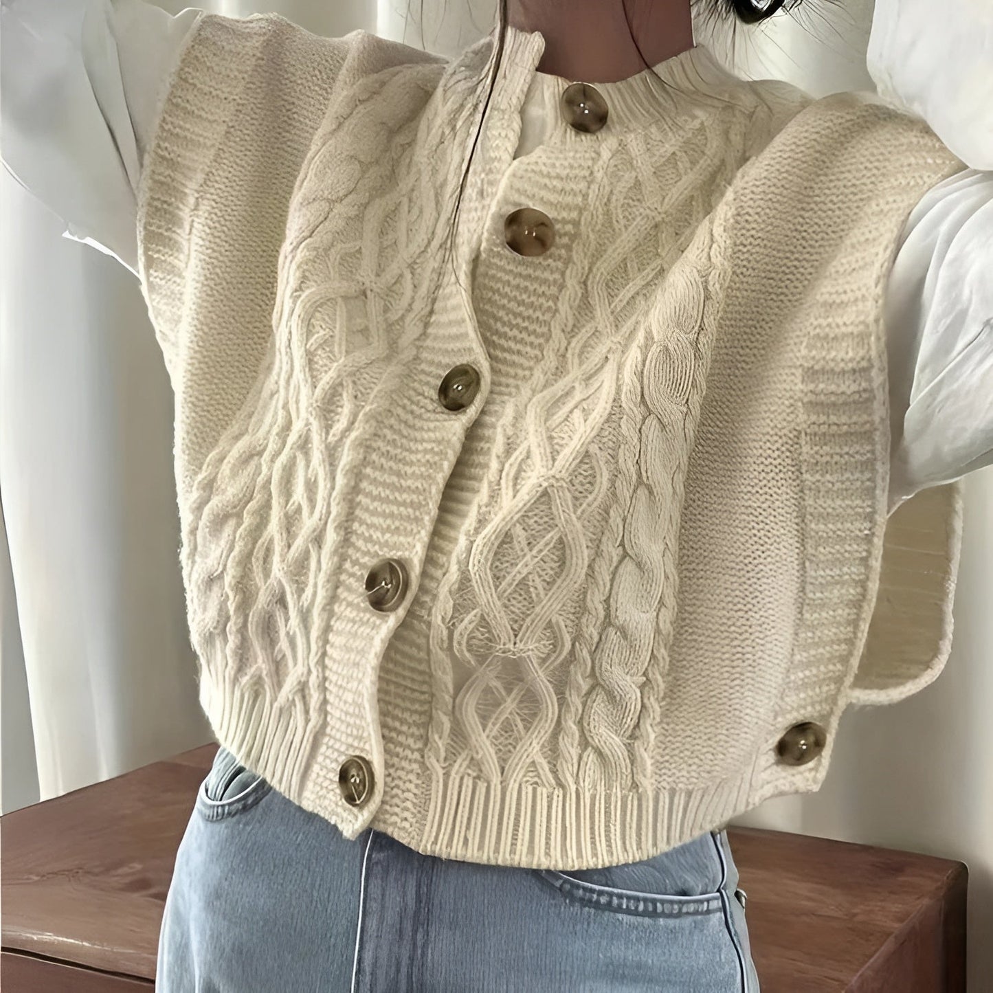 Alice | Trendig Stickad Väst för Modern Stil