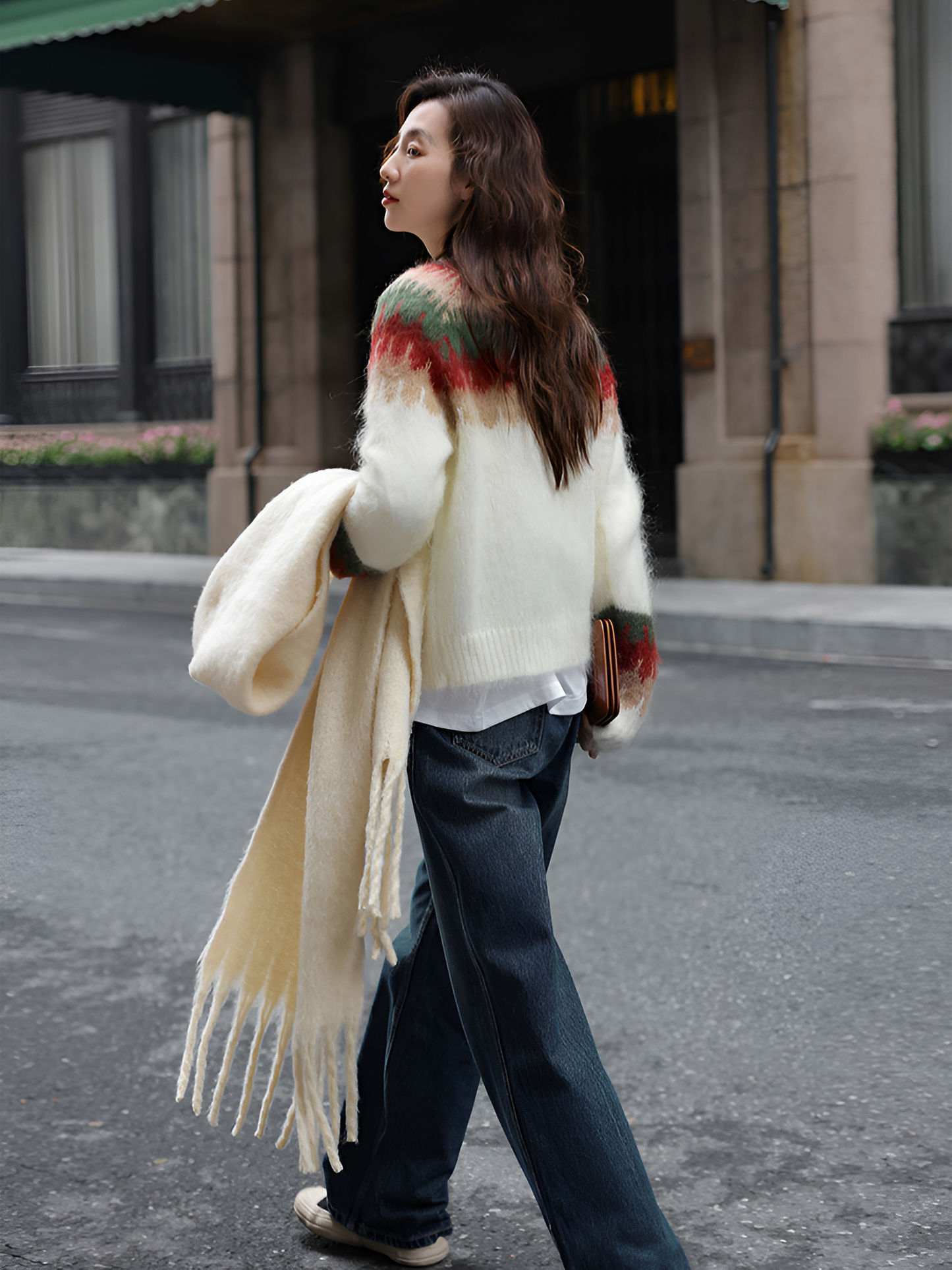 Helena | Mysig & snygg julig röd stickad tröja