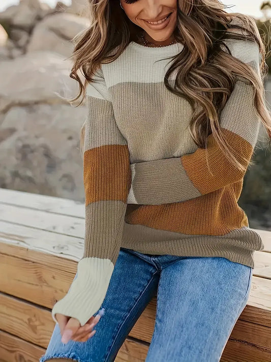 Misha - Vibrant cosiness crewneck-jumper med färgblock