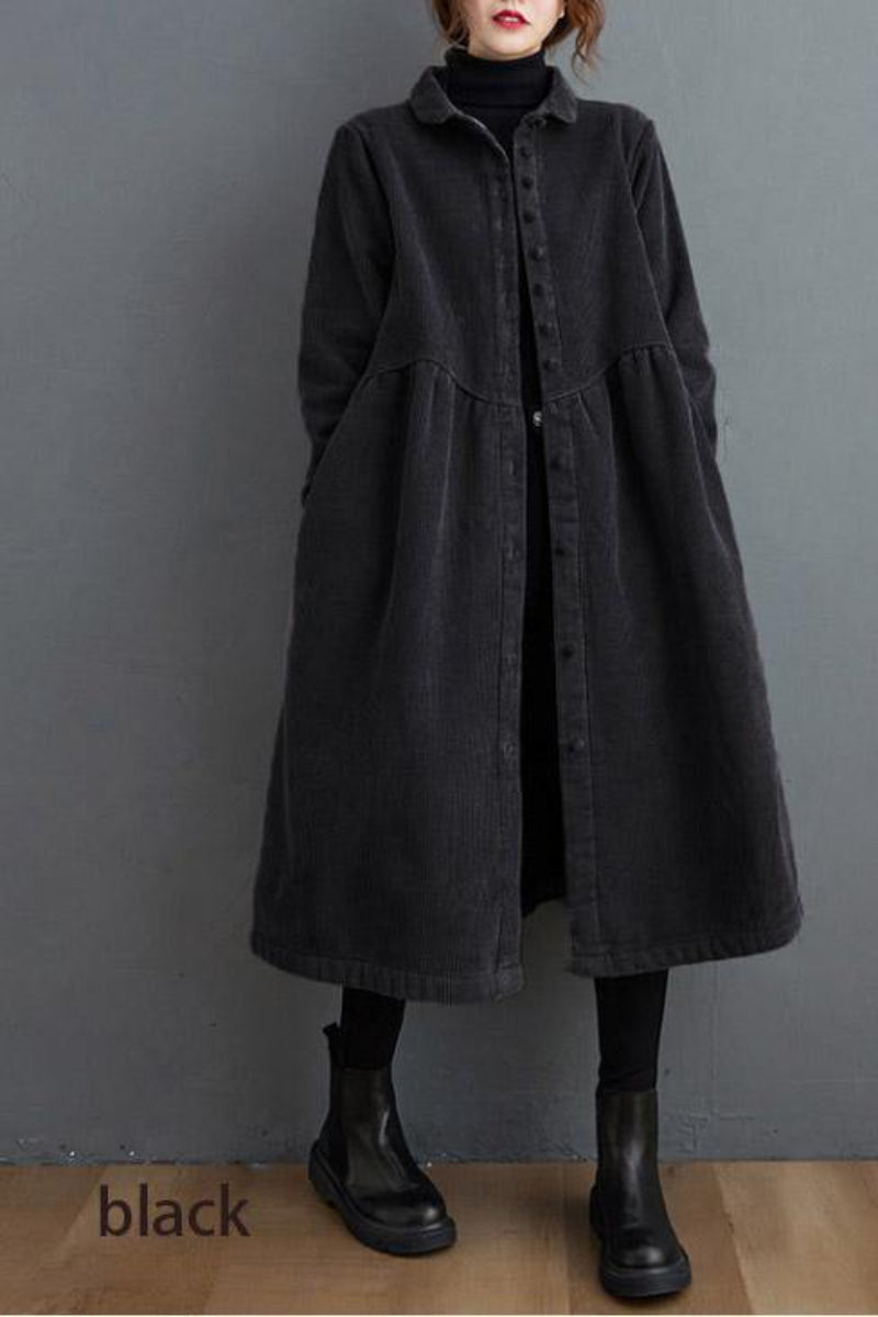 Elsa | Stilren Manchestertyg Trenchcoat För Dam