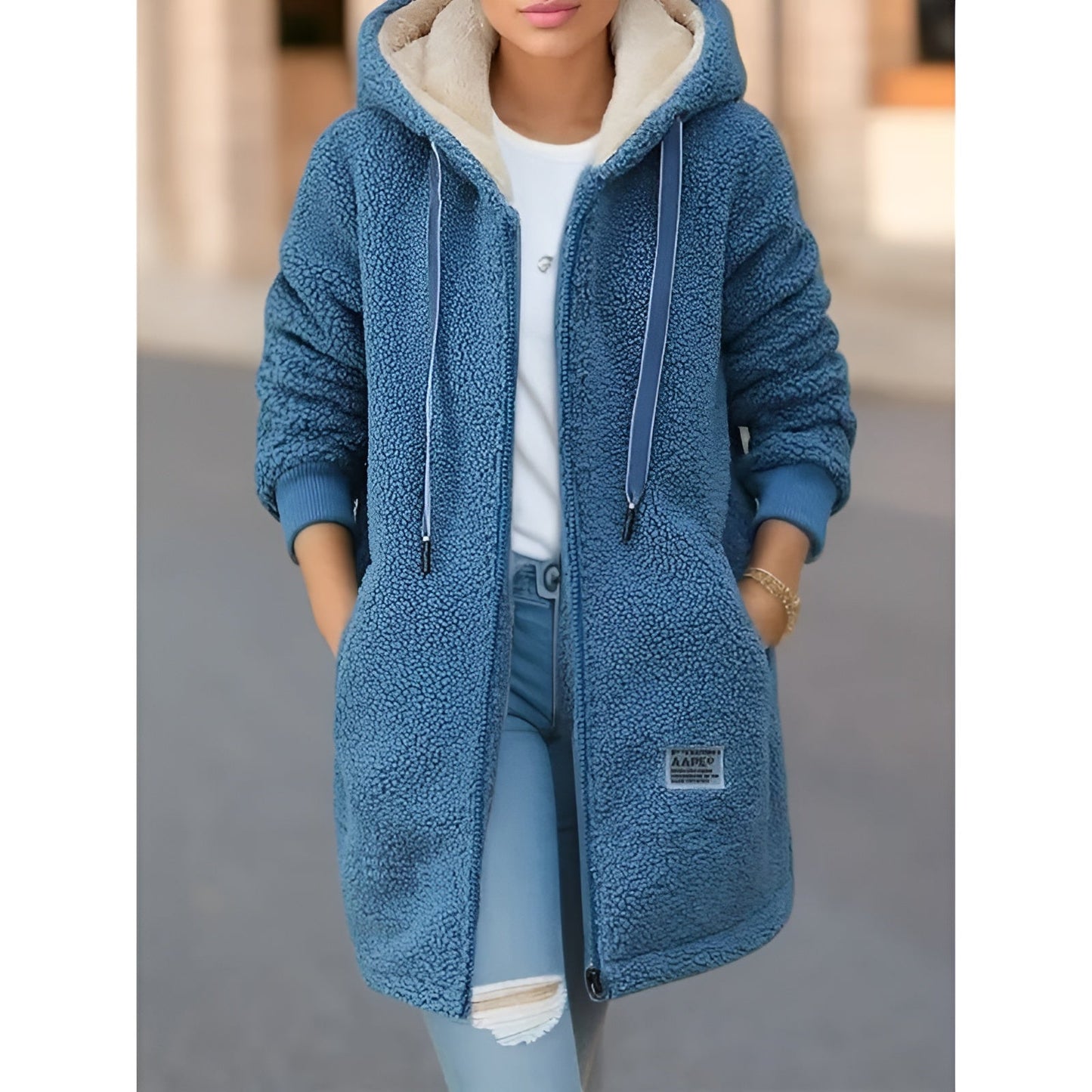 Bianca | Mysig Teddyjacka för Kalla Dagar